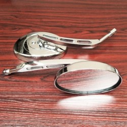 Motorcycle oval mirrors - chrome - universal - 10mm threadMirrors