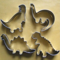 Cookie cutter form - dinosaurier formade - rostfritt stål - 4 bitar