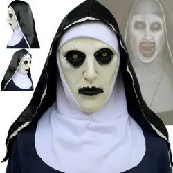 Läskig nunna - latexmask - Halloween - maskerader