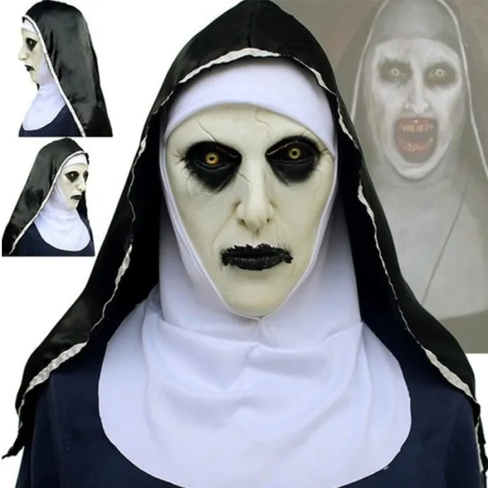 Läskig nunna - latexmask - Halloween - maskerader
