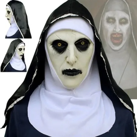Läskig nunna - latexmask - Halloween - maskerader