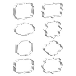 Cookie cutter mold - oval / rectangle / square - stainless steel - 8 pieces
