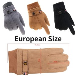 Winter suede gloves - touch screen function - windproof - anti-slip - unisex