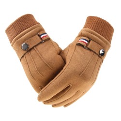 Winter suede gloves - touch screen function - windproof - anti-slip - unisex