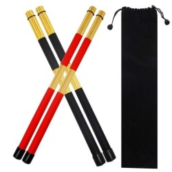 Drum sticks - wooden rods - with storage bag - jazz effect - 2 pairs