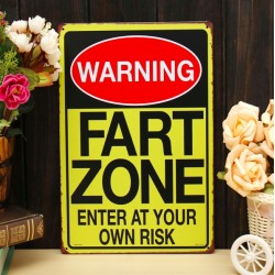 Warning Fart Zone - metallskylt - affisch