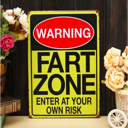 Warning Fart Zone - metallskylt - affisch
