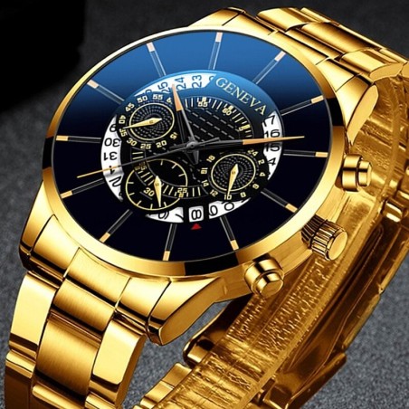 mens watch quartz classic black wristwatch steel belt luxury calendar business watch herren uhren gifts