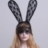 Sexy lace eye mask - with rabbit ears - for Halloween / masquerades - black
