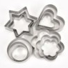 Cookie cutter mold - star / heart / flower - stainless steel - 12 pieces