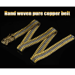 Luxurious gold belt - buckle with snake - copper / stainless steelBelts