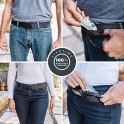 Anti theft belt - with hidden zipper - unisex - 120cm