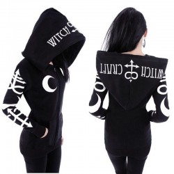 Gotisk punk Witch - hoodie med dragkedja - Witch Craft