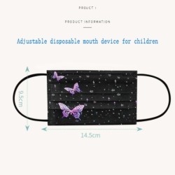 Protective face / mouth masks - disposable - 3-ply - for children - butterflies printed - 10 piecesMouth masks