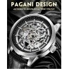 Pagani Design - lyxig automatisk herrklocka - rostfritt stål - läderband - vattentät