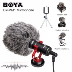 BOYA BY-MM1 - microphone - with fur - video record - for iPhone X 8 7 Huawei Nikon Canon DSLRMicrophones