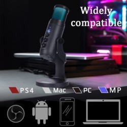 Condenser microphone - RGB - USB - with earphone jack - for Smartphones / laptops / gamingMicrophones