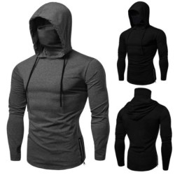 Men's long sleeve hoodie - with face cover