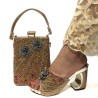 Fashionable Italian shoes & bag sets for women - silver colour