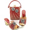 Fashionable Italian shoes & bag sets for women - silver colour