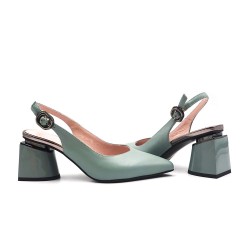 Slingback pumps for women - genuine leather