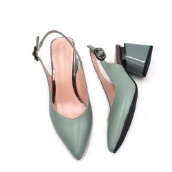 Slingback pumps for women - genuine leather