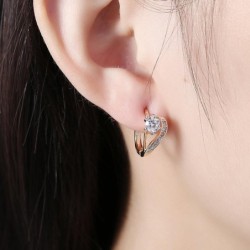 Beautiful heart shaped earrings for women - zirconia - valentines gift