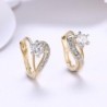 Heart shaped gold earrings - with white zirconiaEarrings