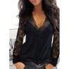 Sexy t-shirt - lace top - V-neck - long sleeveBlouses & shirts