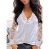 Sexy t-shirt - lace top - V-neck - long sleeveBlouses & shirts