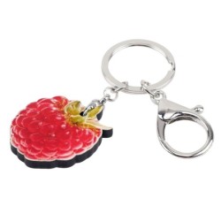 Metal keychain with acrylic raspberryKeyrings