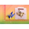 Elegant brooch - with green crystal bird