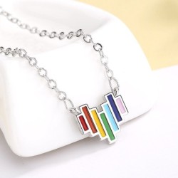 Rainbow jewellery set - heart shaped - necklace / earrings / ring - 925 sterling silver