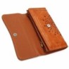 Elegant long retro wallet - with a zipper - hollow-out pattern - leatherWallets