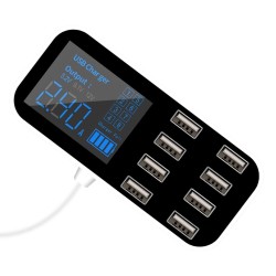 Multi usb charger for car - 8-port with lcd display