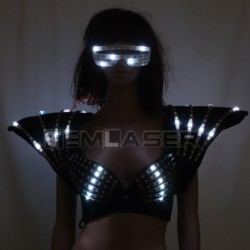 Färgglad LED-bh - självlysande väst - sexig festoutfit - för maskerad / Halloween