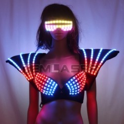 Färgglad LED-bh - självlysande väst - sexig festoutfit - för maskerad / Halloween