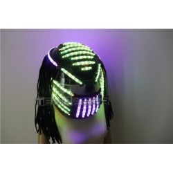 Lysande LED-hjälm - RGB - vattenfallseffekt - festoutfit - maskerader / Halloween