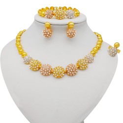 24K gold plated jewellery - sets for women - bracelet / necklace / earrings / ring