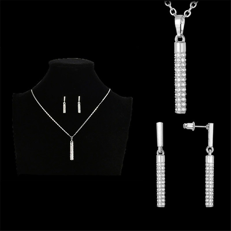 Rhinestone Jewellery set for women  - necklace with earrings