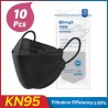Face / mouth protective masks - antibacterial - reusable - 4-ply - FPP2 - KN95 - black / white