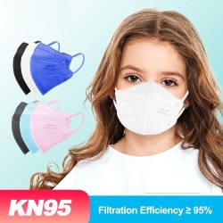 Ansikts-/munskyddsmasker - antibakteriell - 4-lagers - FPP2 - KN95 - för barn