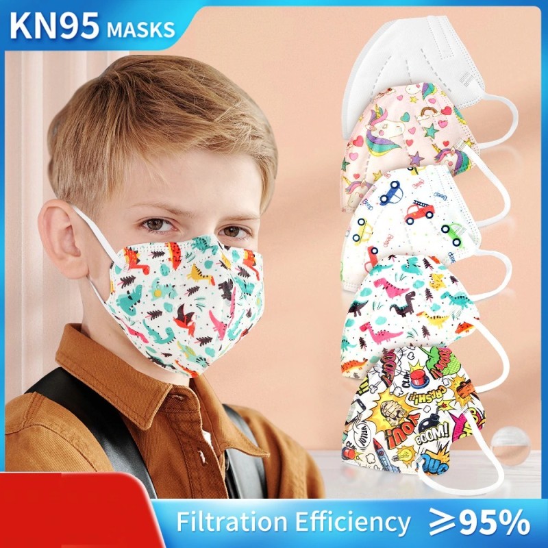 Ansikts-/munskyddsmasker - antibakteriell - 5-lagers - FPP2 - KN95 - för barn