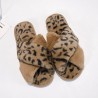 Soft plush slippers - crossed stripes - leopard printShoes