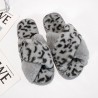 Soft plush slippers - crossed stripes - leopard printShoes