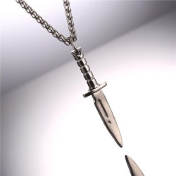 Knivformat hänge med halsband - Hip Hop stil - rostfritt stål