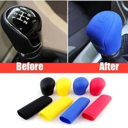 Universal Car Gear Head Shift / Handbroms Grip Cover - Silicone - 2 Pieces Set