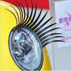 Bilstrålkastare dekoration - klistermärke - 3D svarta ögonfransar