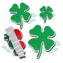 Aluminum car / motorcycle sticker - four leaf lucky cloverStickers