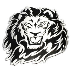 Bil / motorcykel klistermärke - metall emblem - 3D lejonhuvud